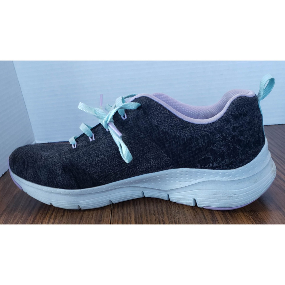 Skechers Comfy Wave Woman's Arch Fit Size 11 Black Lavender Shoes - Picture 12 of 15